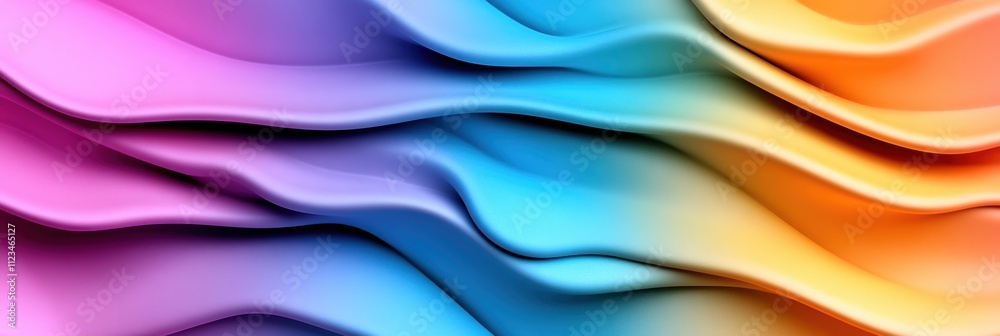 Wall mural colorful abstract waves in soft gradients create a vibrant and dynamic background for creative proje