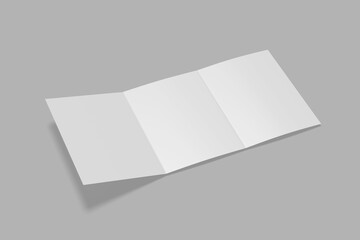 A5 trifold Brochure 3D illustration for mockup