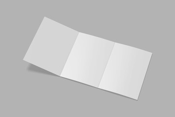 A5 trifold Brochure 3D illustration for mockup