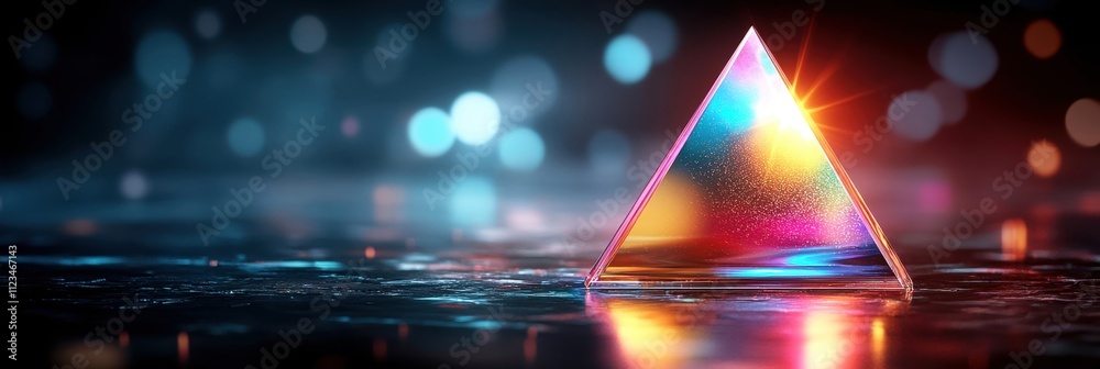 Wall mural colorful prism reflecting light on a surface, creating beautiful patterns.