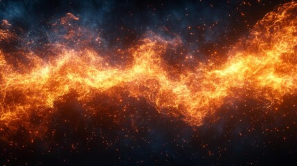 Fototapeta premium Fire Special Effect on Black Background. Generative AI