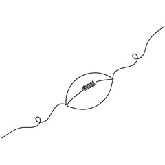 Obraz premium Football single line art, continuous one line drawing of Isolated outline vector icon