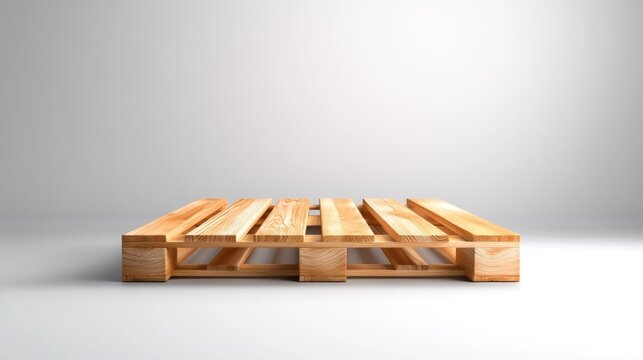 Wooden Pallets Isolated on White Background. Generative AI
