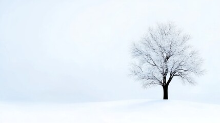 Fototapeta premium Serene Winter Wonderland: Soft-Focus Snowfall, Distant Trees, and Snowy Hills in a Peaceful Landscape
