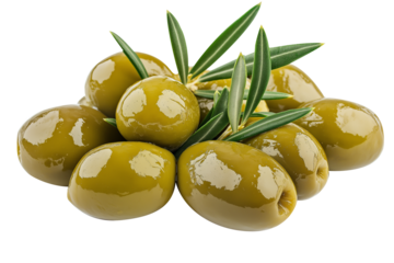 green olives and oil