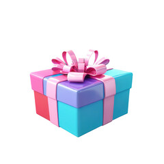 Obraz premium A charming pastel gift box tied with a ribbon and bow, transparent background