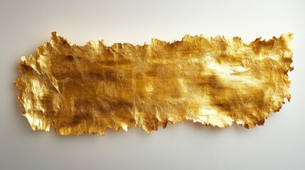 Fototapeta premium Textured gold paint smear on white background