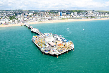 beautiful aerial view of Brighton Palace Pier, South of England
