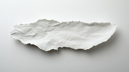 Torn white paper texture on white background