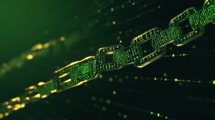 Obraz premium Green and Yellow Binary Stream: Symbolizing Data Transfer and Technology Advancement