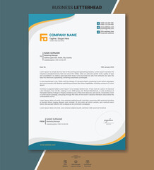 Modern Professional Corporate Letterhead Template Design, Minimal Business Layout with Green and Black Accents, Abstract Geometric Background, and Clean Print-Ready Concepts for Company Branding