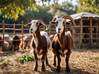 Obraz premium goat on the farm