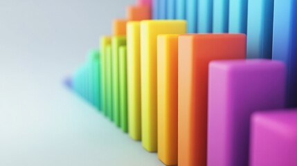 Obraz premium Colorful Blocks Ascending In A Rainbow Pattern