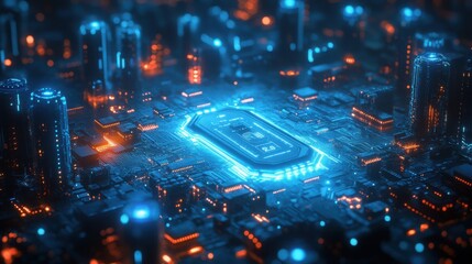 Digital padlock with glowing blue light, representing the importance of cybersecurity and digital security in online protection.