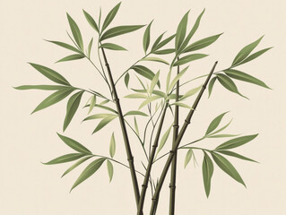 Fototapeta premium Elegant bamboo plants with dynamic compositions and soft colors