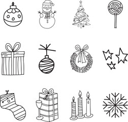 Naklejka premium Christmas Theme Vector icons set