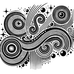 Fototapeta premium illustration and graphic groovy retro 80's vector black and white