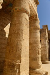 Habu Temple, Luxor, Egypt,Africa, Egyptian temple architecture.