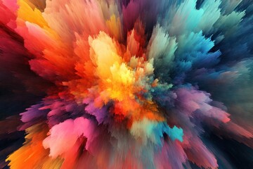 Obraz premium Abstract Explosion of Colorful Brushstrokes