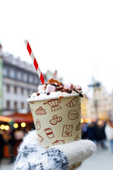 Festive Hot Chocolate with Marshmallows and Winter Vibes