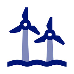 Wind Turbine Power Generator Duotone Icon