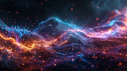 Fototapeta premium Technology design art concept abstract contemporary modern colorful gradient background, AI Generative.