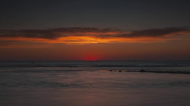 sunset sky sea beach crowded bay panorama timelapse 4k russia