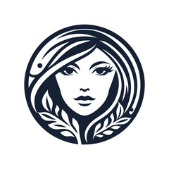 Elegant Woman Face Silhouette Isolated Vector Illustration