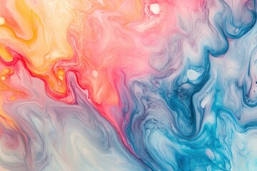 Obraz premium Abstract Swirling Fluid Art with Pastel and Blue Hues