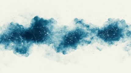 Obraz premium Abstract Illustration of Cloud Storage with Digital Connections and Security