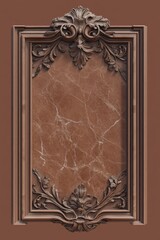 Obraz premium PANTONE 17-1230 Mocha Mousse Baroque Ornate Marble Design