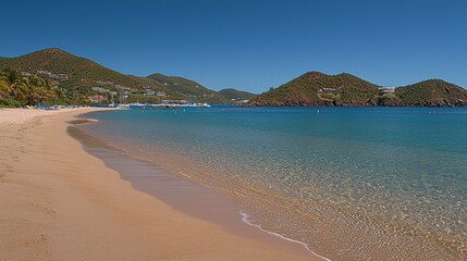 Obraz premium Serene Beachscape: Caribbean Island Paradise