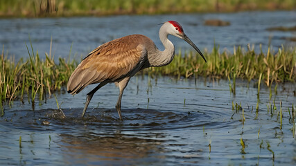 Fototapeta premium blue heron ardea cinerea ai 