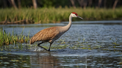 Fototapeta premium blue heron ardea cinerea ai 