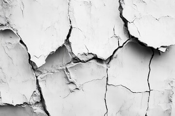 Fototapeta premium Close-up of Cracked White Paint on a Surface