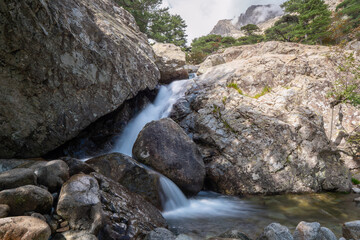 Cascades de Anglais, Wasserfälle im Wald von Vizzavona, Korsika