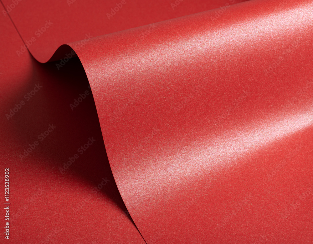 Poster Luxurious red paper background with a vibrant ruby tone and glossy satin finish. Smooth and