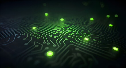 Fototapeta premium Digital Circuit Lines with a Network Connection Icon