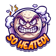A flat sticker of furious man with so heated typography © Prosymbols