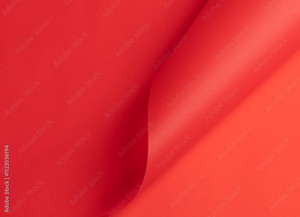 Poster scarlet red paper background with a smooth gradient and subtle folds. Rich and vibrant color with a