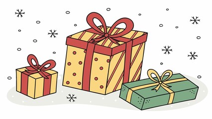 illustration of a christmas background with christmas decorations, christmas background, christmas gifts