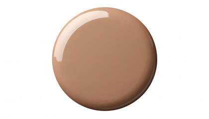 3d Render Round Button in Trendy Mocha Mousse Color on a White Background
