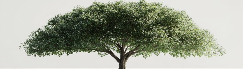 Obraz premium Lush Green Tree 3D Render, Full Frame, Nature Concept, Tree Model, Foliage Tree rendering, 3D model