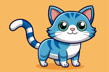 Obraz premium A cute cartoon cat vector art illustration.
