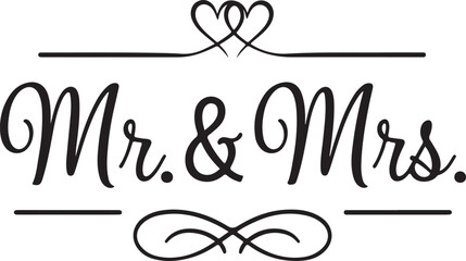 Elegant Mr. & Mrs. Calligraphy Design