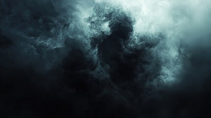 Dark Teal Cloudscape: A Moody Abstract