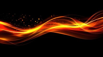 Fototapeta premium Abstract Fiery Waves: A Symphony of Orange and Gold