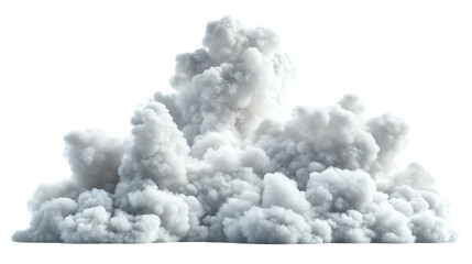 A dense, dramatic white smoke cloud billowing into the air, creating a stunning visual.