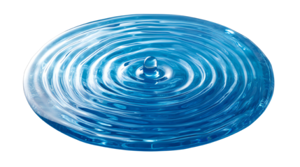 A serene image of water ripples in a bright blue tone, capturing tranquility and nature.