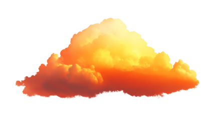 A vibrant orange cloud at sunset, enhancing the beauty of the evening sky.